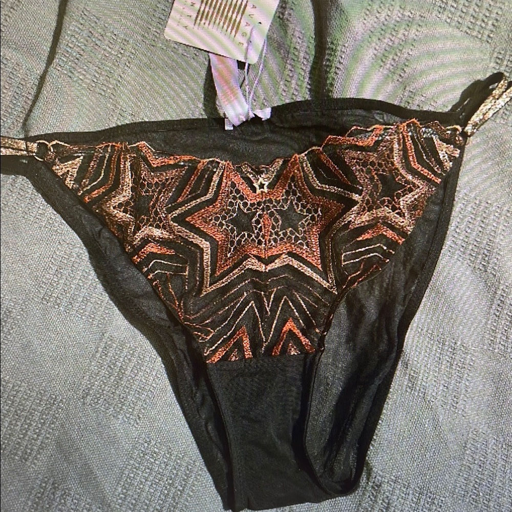 Savage X Fenty Black and Orange Top